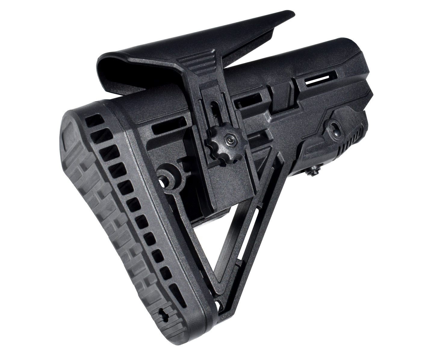 Enhanced Mil-Spec Buttstock, with Advanced Integrated Recoil Dampener, Adjustable Cheek Rest and Cushy Rubber Pad