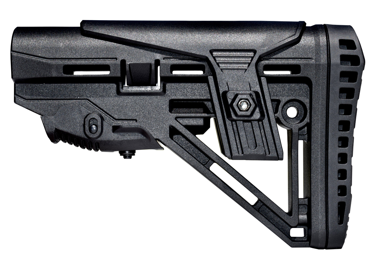 Enhanced Mil-Spec Buttstock, with Advanced Integrated Recoil Dampener, Adjustable Cheek Rest and Cushy Rubber Pad