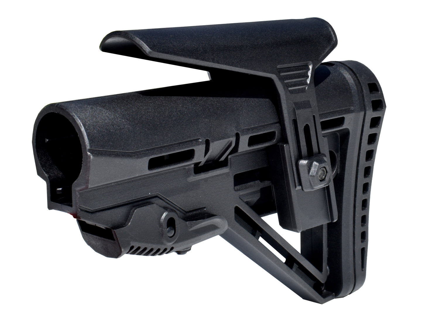 Enhanced Mil-Spec Buttstock, with Advanced Integrated Recoil Dampener, Adjustable Cheek Rest and Cushy Rubber Pad