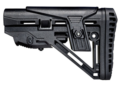 Enhanced Mil-Spec Buttstock, with Advanced Integrated Recoil Dampener, Adjustable Cheek Rest and Cushy Rubber Pad