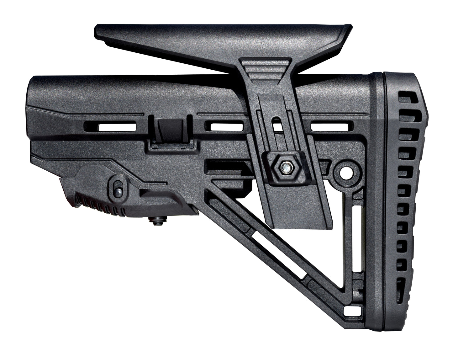 Enhanced Mil-Spec Buttstock, with Advanced Integrated Recoil Dampener, Adjustable Cheek Rest and Cushy Rubber Pad